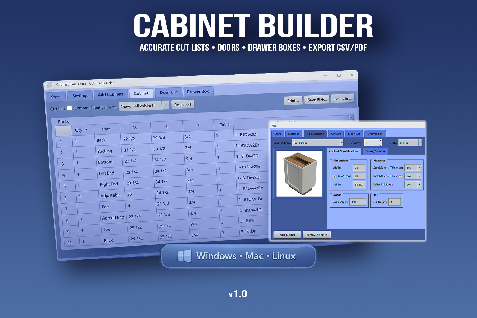 Cabinet Builder Product